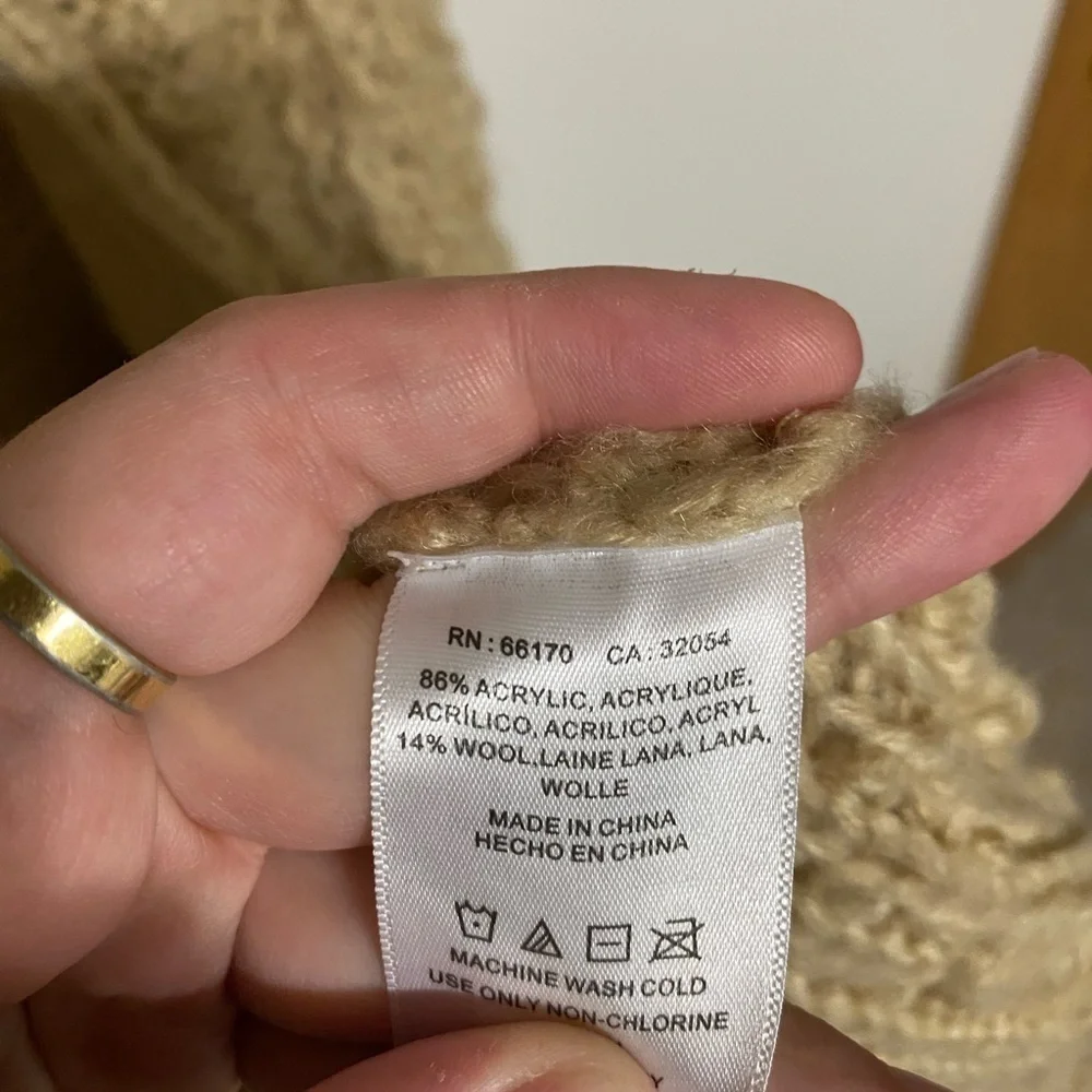 Ecote Textured Tan Cardigan Sweater